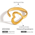 Anello regolabile in acciaio inossidabile placcato oro 18K con design a cuore cavo - Stile Cuore Cavo (JZ21016)