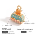 Mint green toaster charm in alloy with bread detail for DIY jewelry making - Mint Green Toaster Style (PJ92346A)