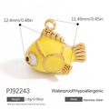 Pendentif poisson tropical en émail jaune et acier inoxydable pour bijoux DIY - Style Pendentif Poisson Tropical Jaune (PJ92243)