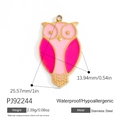 Pendentif hibou dégradé rose en acier inoxydable doré 18K pour création de bijoux - Style Pendentif Chouette Rose Dégradé (PJ92244)