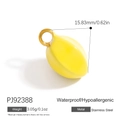 Waterproof stainless steel yellow bee pendant for DIY jewelry making 15.83mm size - Bright Yellow Oval Pendant (PJ92388)
