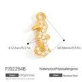 Colgante de caballito de mar en acero dorado con perlas incrustadas e impermeable - Estilo De Caballito De Mar Incrustado De Perla (PJ92264B)
