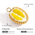 Pendentif durian en acier inoxydable plaqué or 18 carats avec émail jaune détaillé - Style Pendentif Forme Durian Jaune (PJ92238)