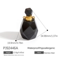 Waterproof tiger stone perfume bottle pendant in faceted black stainless steel - Stainless Steel Black Faceted Bottle (PJ92446A)