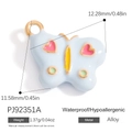 Blue butterfly alloy charm with colorful drip oil heart patterns and gold loop - Light Blue Butterfly Style (PJ92351A)