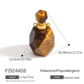 Tiger eye natural stone perfume bottle pendant with gold stainless steel finish - Tiger Eye Stainless Steel Bottle (PJ92446B)