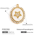 Colgante ovalado dorado de acero inoxidable con estrella y cristales, joya hipoalergénica - Estilo Ovalado De Estrella De Strass (PJ92266)