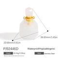 White translucent crystal perfume bottle pendant with gold stainless steel details - Clear Quartz Stainless Steel Bottle (PJ92446D)