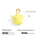 Yellow star pendant in stainless steel with waterproof and anti-allergy features - Bright Yellow Star Pendant (PJ92391D)