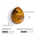 Waterdrop tiger eye stone pendant with faceted cut and natural golden brown texture - Tiger Eye Teardrop Pendant (PJ92447A)