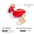 Waterproof red enamel flamingo alloy pendant with golden edges for DIY jewelry making - Red Flamingo Style (PJ92353B)