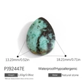 Water drop natural stone pendant in turquoise with stainless steel hole for DIY jewelry - Turquoise Teardrop Pendant (PJ92447E)