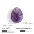 Purple amethyst teardrop pendant with faceted surface and stainless steel connector - Amethyst Teardrop Pendant (PJ92447G)
