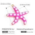 Pendentif étoile de mer rose à pois blancs en acier inoxydable étanche pour bijoux DIY - Grande Étoile de Mer à Pois Rose (PJ92237A-2pcs(Big))