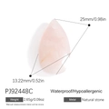 Pink natural stone waterdrop pendant with stainless steel fitting, 25mm height - Long Rose Quartz Teardrop Pendant (PJ92448C)