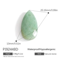 Waterdrop-shaped natural green stone pendant with stainless steel top for jewelry making - Long Aventurine Teardrop Pendant (PJ92448D)