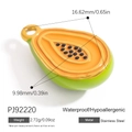 Joli pendentif papaye en acier inoxydable émaillé avec finition vert et orange - Style Pendentif Forme Papaye (PJ92220)