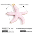 Pendentif étoile de mer rose à pois en acier inoxydable pour colliers et bracelets - Grosse Étoile de Mer à Pois Rose (PJ92237C-2pcs(Big))