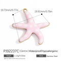 Pendentif étoile de mer rose à pois blancs avec bordure dorée pour bijoux DIY - Étoile de Mer à Pois Rose Moyenne (PJ92237C-2pcs(Centre))