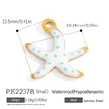 Pendentif étoile de mer en acier inoxydable doré avec émail blanc et pois verts - Petite Étoile de Mer à Pois Vert Menthe (PJ92237B-2pcs(Small))