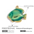 Colgante pez tropical en acero inoxidable degradado verde para joyería DIY - Estilo De Pez Tropical En Degradado Amarillo Verde (Pequeño) (PJ92278)