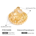 18K gold plated stainless steel shell pendant with starfish and stone in 19.7mm size - Seastar and Shell Pendant (PJ91948B)