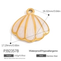 Colgante de concha en acero inoxidable con incrustación de nácar blanco dorado - Estilo Concha Oro Blanco(PJ92357B)
