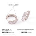 925 silver hoop earring with marquise stones, 13.75mm diameter and 1.6g weight - Marquise Ear Clip Style(EH11962S)