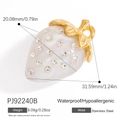 Pendentif fraise chic en acier inoxydable plaqué or 18 carats avec cristaux brillants - Style Pendentif Fraise Perle Blanche (PJ92240B)