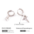 Boucles d'oreilles asymétriques en argent 925 avec pendentifs étoile et plaque - Style Étoile Asymétrique(EH11964S)