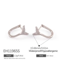Boucles d'oreilles queue de poisson en argent S925 avec zircons et taille 15,66mm - Style Forme de Queue de Poisson(EH11965S)