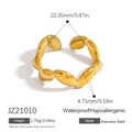Minimalistischer offener Ring aus goldfarbenem Edelstahl im Blatt-Zweig Design JZ21010 - Unregelmäßige Blatt-Spleißung (JZ21010)