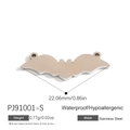 Mirror-polished stainless steel bat charm in gold finish for DIY jewelry making - Silver Bat (PJ91001-S)