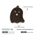 Ghost shaped black stainless steel charm for Halloween jewelry and keychains - Black Ghost (PJ91002-BK)