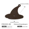 Polished black stainless steel witch hat pendant charm for DIY Halloween jewelry making - Black Witch Hat (PJ91003-BK)