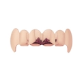 Close-up of rose gold vampire fangs teeth grillz with high polished metal finish - Rose Gold Top Fangs
