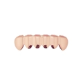 Macro shot of rose gold plated six-tooth top grillz with mirror polish finish for hip hop - Rose Gold Bottom Flat Grillz