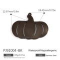 Halloween pumpkin charm in black stainless steel for keychains or bag pendants - Black Pumpkin (PJ91004-BK)