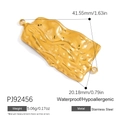 Waterproof gold textured rectangular stainless steel pendant charm for DIY jewelry - Irregular Hammered Rectangular Charm (PJ92456)