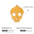 Golden stainless steel skull pendant with waterproof and hypoallergenic properties - Gold Skull (PJ91005-G)