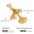 18K gold plated stainless steel starfish and pearl charm pendant for bikini accessories - Marine Shell Starfish Style (PJ92620)