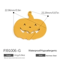 Golden stainless steel pumpkin pendant for DIY jewelry, 23mm size, waterproof and durable - Gold Jack-o'-Lantern (PJ91006-G)