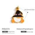 Cute cartoon witch charm in golden finish, waterproof stainless steel for jewelry DIY - Cartoon Witch (PJ91074)