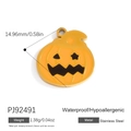 Stainless steel Halloween pumpkin pendant with orange enamel and 14.96mm size detail - Hollow Pumpkin (PJ92491)