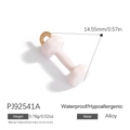 Pink dumbbell shaped alloy pendant charm for DIY jewelry making with gold ring - Pink Dumbbell Pendant (PJ92541A) / 14.55mm