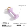 Lavender dumbbell charm in alloy with golden ring, size 14.55mm, 0.78g weight - Purple Dumbbell Pendant (PJ92541D) / 14.55mm