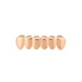 Vista detallada del grillz de hip-hop de 6 dientes chapado en oro rosa de 18 quilates - Inferior Oro Rosa
