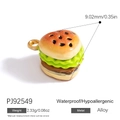 Pendentif mignon hamburger en émail avec boucle dorée pour bijoux DIY - Style de Burger (PJ92549)