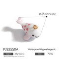 Pendentif baleine de dessin animé en alliage blanc avec pois roses, taille 17mm - Baleine à Pois Roses (PJ92550A)