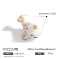 Pendentif phoque en émail blanc avec dimensions de 16,96 mm et poids de 3,49 g en alliage - Baleine à Pois Marrons (PJ92550B)